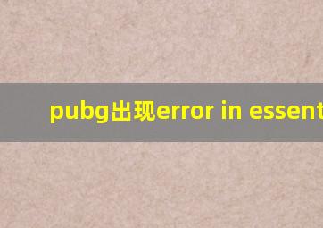 pubg出现error in essential